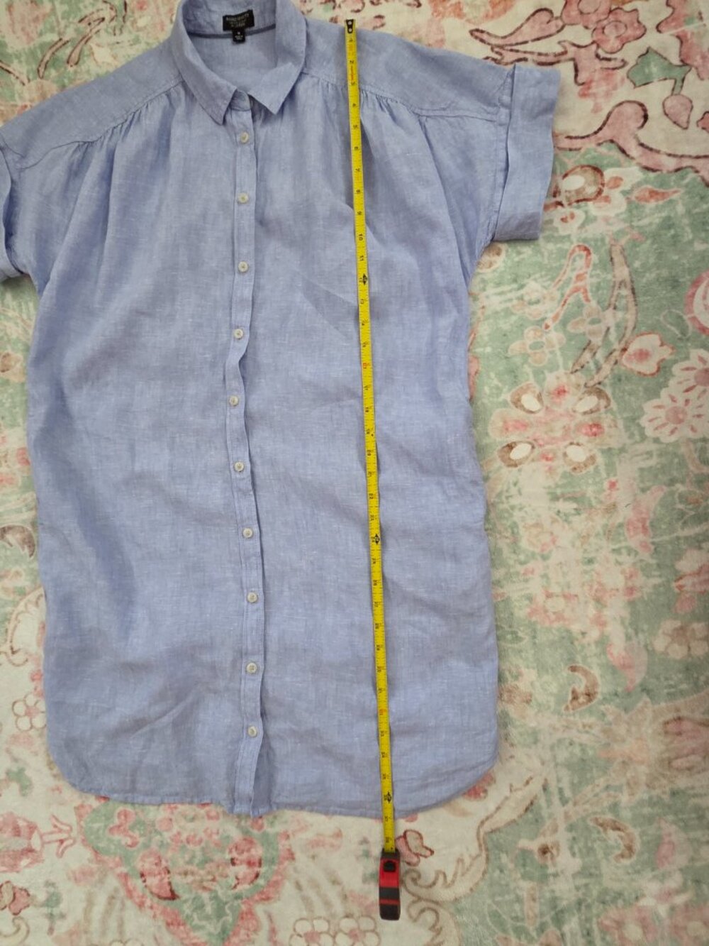 J. Crew Relaxed-fit Short-sleeve Blue Baird McNutt Irish Linen Shirtdress M - Picture 11 of 12